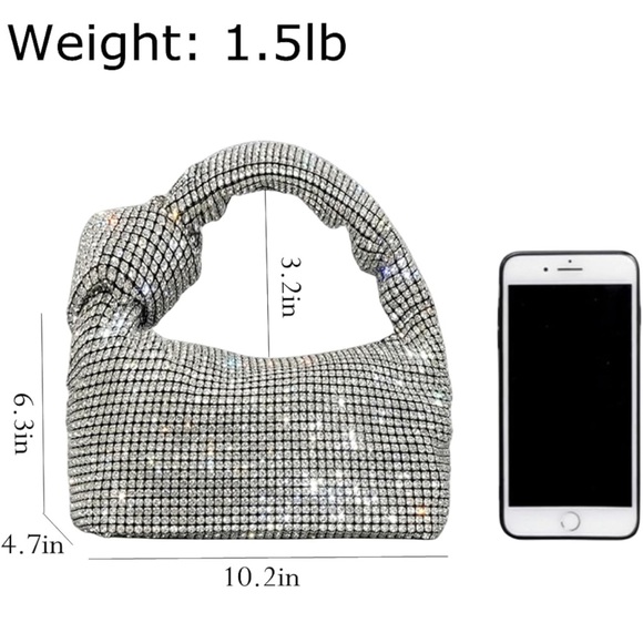 Bling rhinestone knotted handbag - Picture 5 of 5